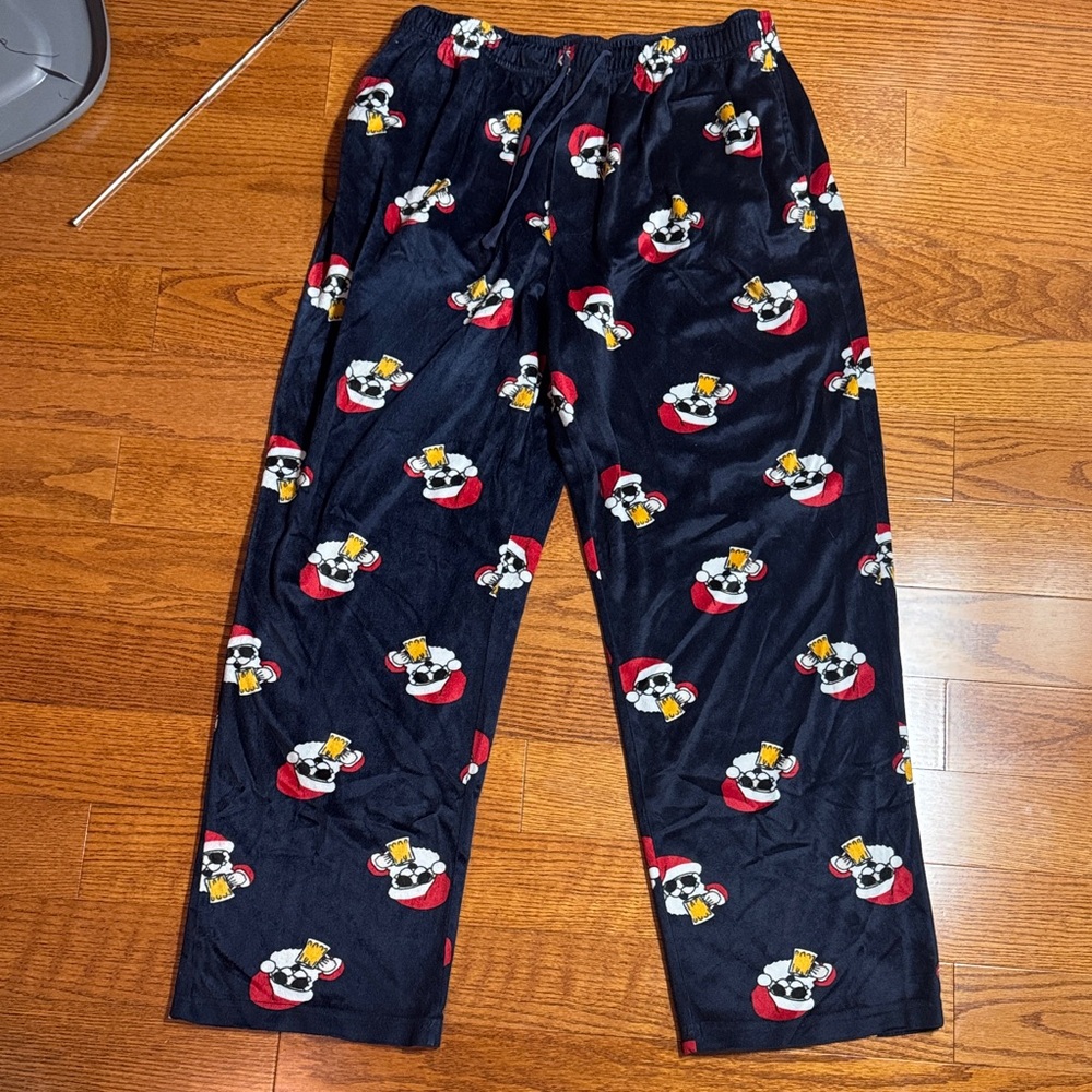 2/$10 Men’s XL Santa drinking beer Pajama Pants